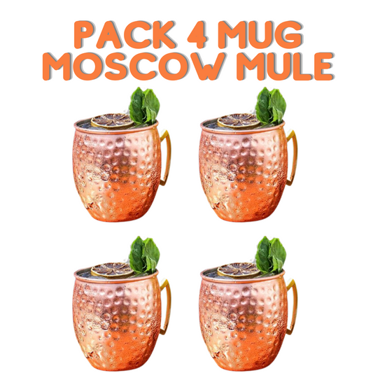 Pack 4 Moscow Mule Mug 500cc Color Cobre